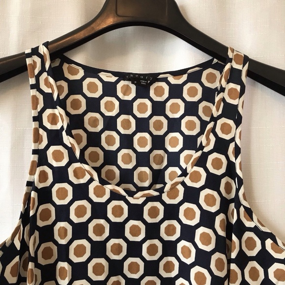 Theory Silk Geometric Print Tank sz P - Picture 2 of 9